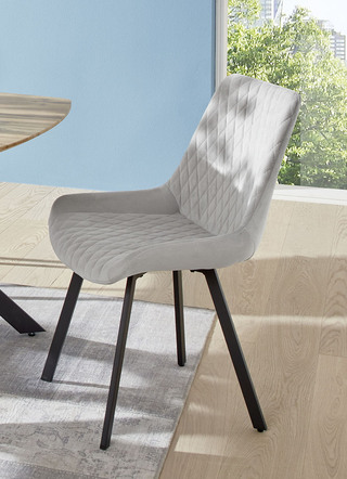 Stühle, 2er-Set, mit schwarzen Metallfüßen
