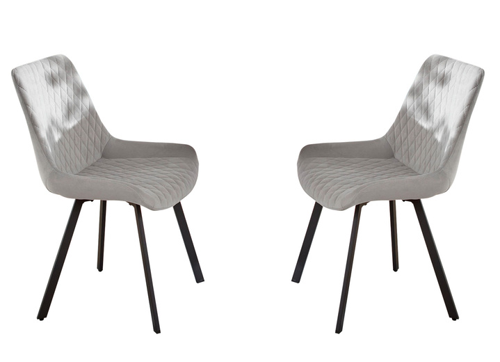 - Stühle, 2er-Set, mit schwarzen Metallfüßen, in Farbe GRAU