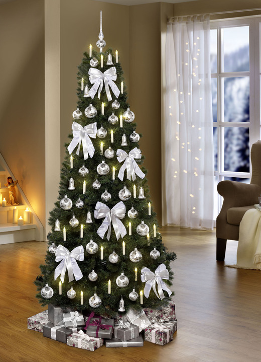 - Hochwertiger Weihnachtsbaumschmuck, in Farbe WEISS-SILBER, in Ausführung Schleifen-Set, 6-teilig Ansicht 1