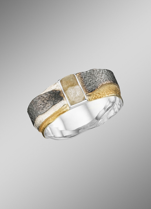 Ringe - Damenring mit 2 Roh-Diamanten, in Größe 160 bis 220, in Farbe  Ansicht 1