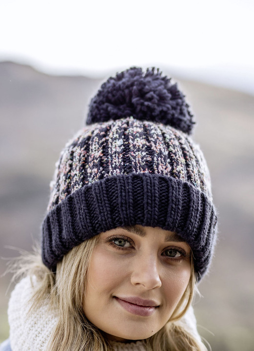 Mützen & Hüte - Thermo-Mütze mit Bommel von Heat Holders® für mehr Komfort im Winter, in Farbe BLAU Ansicht 1