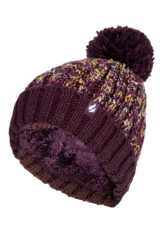 Mützen & Hüte - Thermo-Mütze mit Bommel von Heat Holders® für mehr Komfort im Winter, in Farbe BORDEAUX Ansicht 1