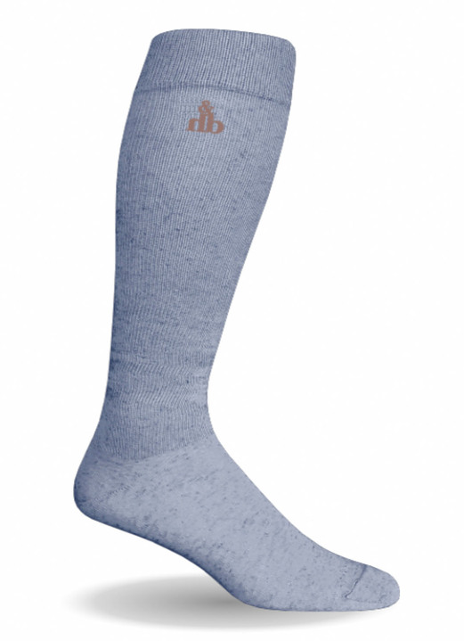 Gesundheitsstrümpfe - Atmungsaktive Wohlfühl-Socken oder Kniestrümpfe für Damen und Herren, in Größe 001 (36–38) bis 004 (45–47), in Farbe BLAUGRAU, in Ausführung Kniestrümpfe Ansicht 1