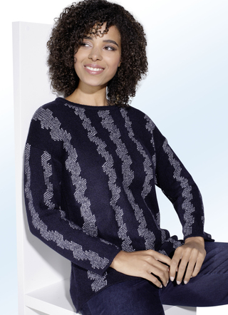 Pullover mit streckendem Jacquard-Dessin