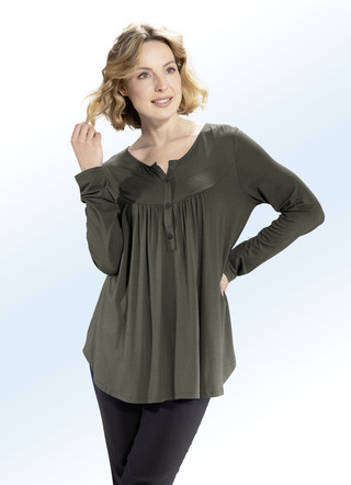 Shirt-Tunika mit rundem Halsausschnitt