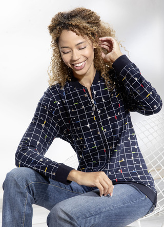 Blusenjacke mit Rippenstrick