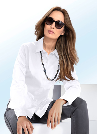 Bluse mit Hemdkragen in 4 Farben