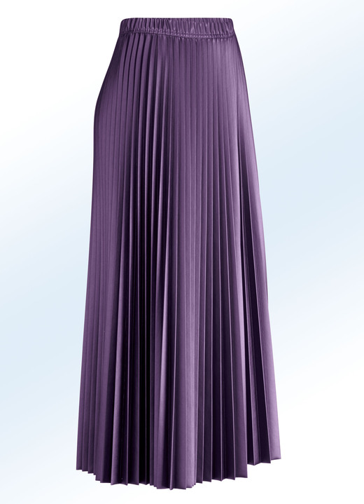 - Plissee-Rock mit elegant schwingender Silhouette, in Größe 018 bis 052, in Farbe AUBERGINE Ansicht 1