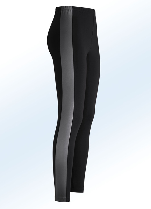 Leggings - Leggings im interresanten Materialmix, in Größe 018 bis 092, in Farbe SCHWARZ Ansicht 1