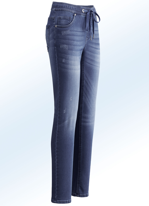 Hosen - Jeans im Joggpant-Style, in Größe 018 bis 052, in Farbe JEANSBLAU Ansicht 1