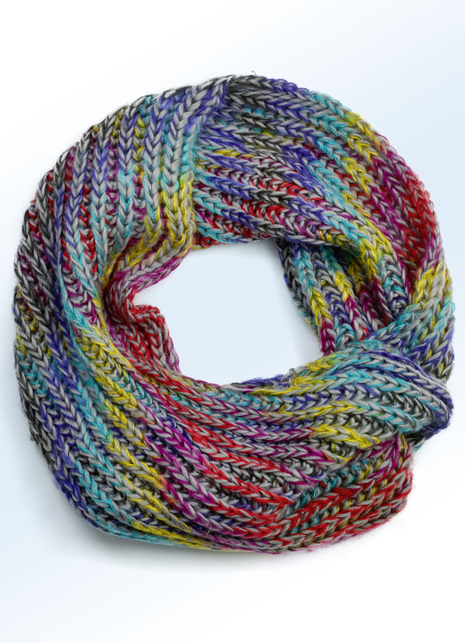 - Loop-Schal mit Multicolor Dessin, in Farbe GRAU-MULTICOLOR Ansicht 1