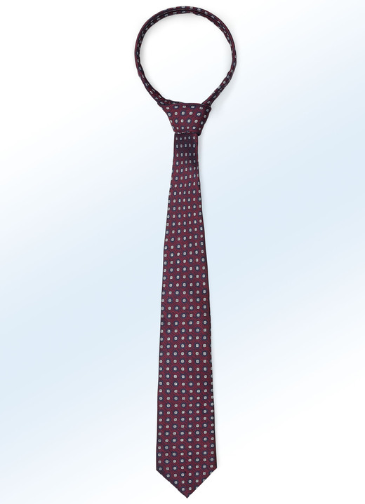 - Gemusterte Krawatte, in Farbe WEINROT