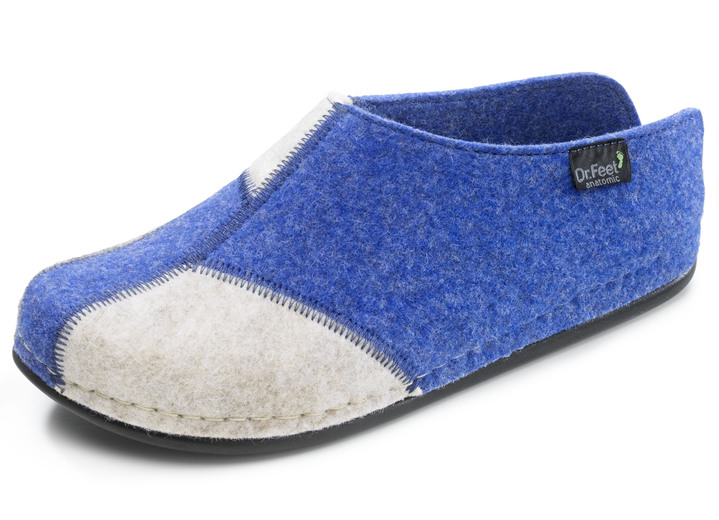 - Pantoffel aus Wollfilz, in Größe 036 bis 042, in Farbe BLAU