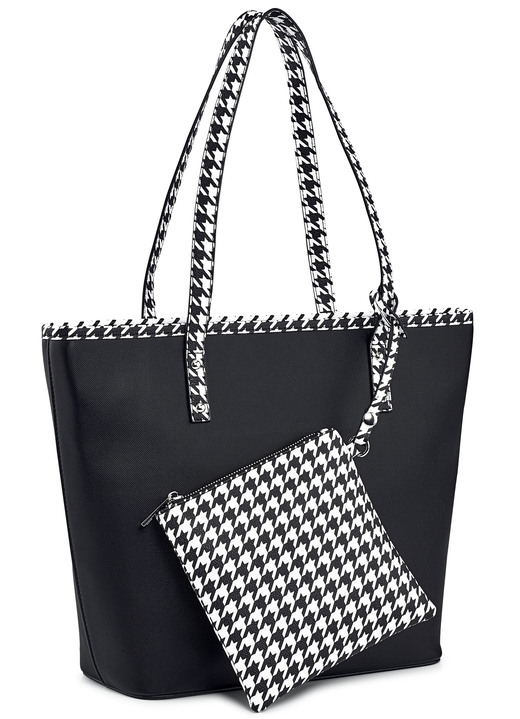 Taschen - Collezione Alessandro Tasche mit abnehmbarem Reißverschluss-Täschchen, in Farbe SCHWARZ-WEISS Ansicht 1