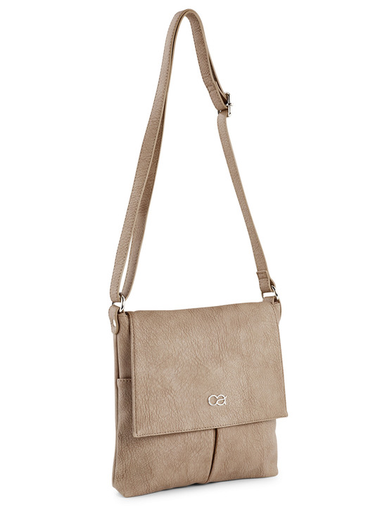 - Collezione Alessandro Tasche mit Narben-Optik, in Farbe TAUPE Ansicht 1