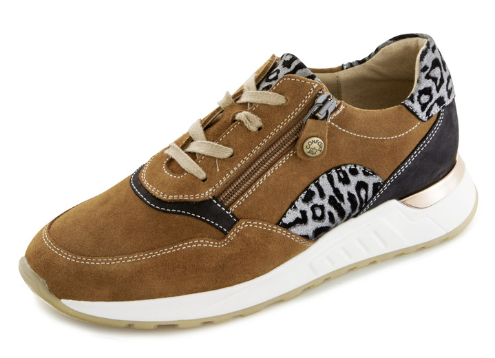 - Schnürschuh mit Raubtier-Prägung, in Größe 036 bis 042, in Farbe COGNAC Ansicht 1