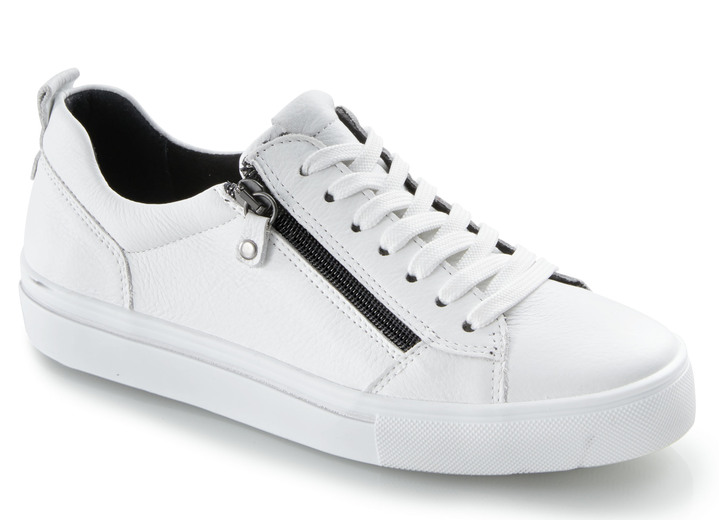 - Toosoft Sneaker aus Veloursleder, in Größe 036 bis 042, in Farbe WEISS Ansicht 1