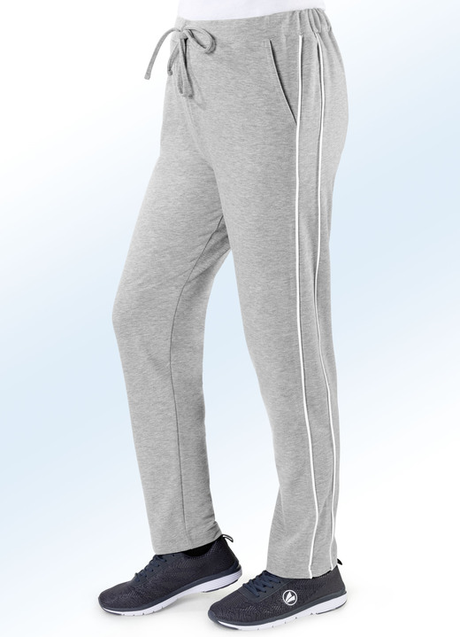 Homewear & Freizeitmode - „Plantier“-Freizeithose in 3 Farben, in Größe 038 bis 052, in Farbe GRAU MELIERT Ansicht 1