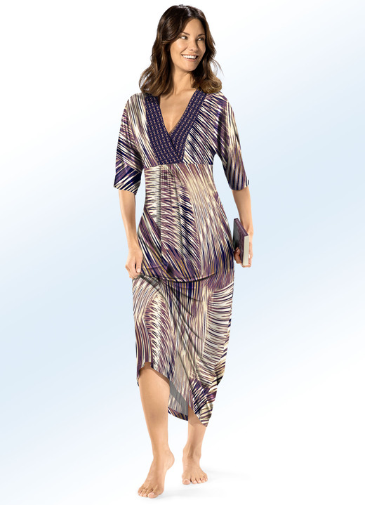 - Kaftan mit V-Ausschnitt, in Größe 038 bis 062, in Farbe AUBERGINE-BUNT