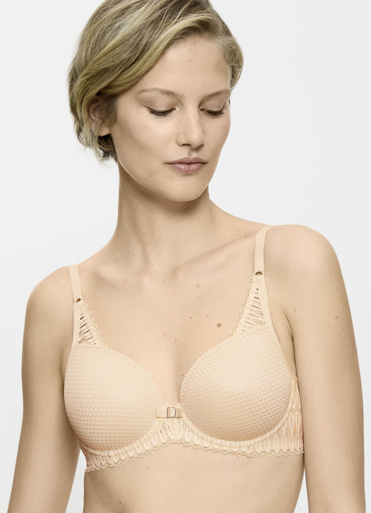 BH mit Formbügel - Triumph-Aura Spotlight Bügel-BH mit Elastikspitze, in Größe 070 bis 090, in Cup B, in Farbe CREME Ansicht 1
