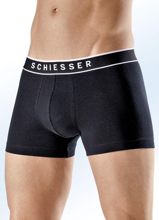 Pants & Boxershorts - Schiesser Dreierpack Pants mit Elastikbund, in Größe 004 bis 010, in Farbe 3X SCHWARZ Ansicht 1