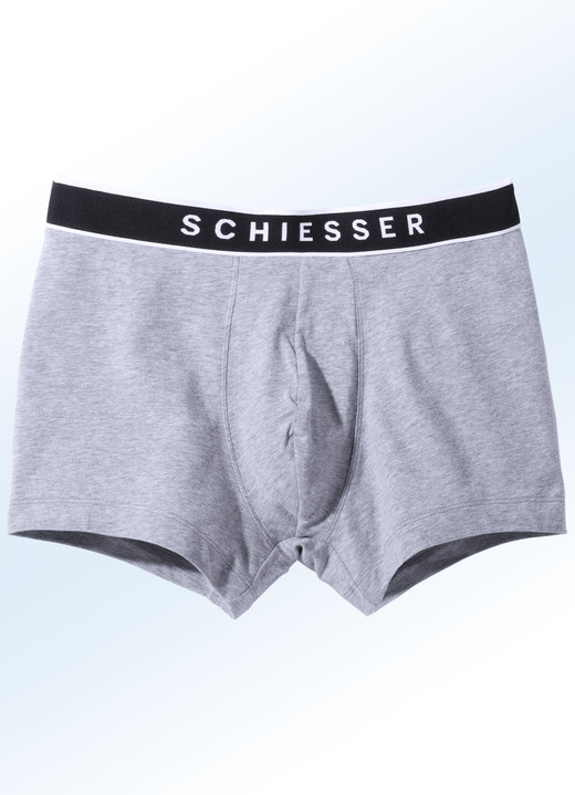 Pants & Boxershorts - Schiesser Dreierpack Pants mit Elastikbund, in Größe 004 bis 010, in Farbe 3X GRAU MELIERT Ansicht 1
