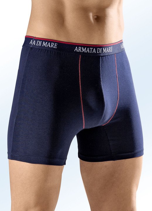 Pants & Boxershorts - Viererpack Pants, mit Elastikbund, Kontrastnähten, in Größe 004 bis 011, in Farbe 2X MARINE-ROT, 2X ROT-MARINE Ansicht 1