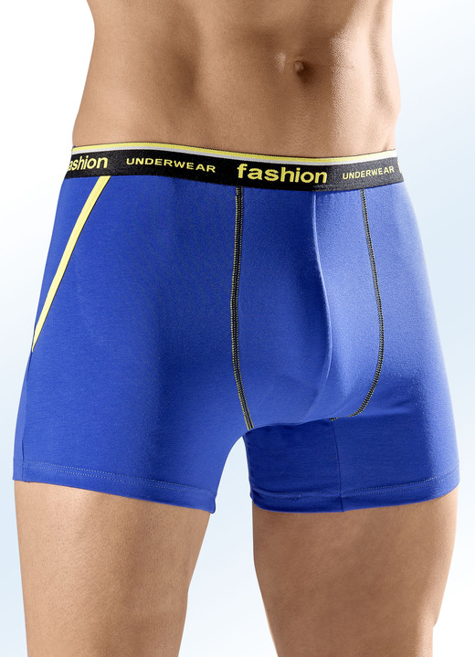 - Viererpack Pants mit Elastikbund, in Größe 004 bis 010, in Farbe 2X ROYALBLAU-GELB, 2X SCHWARZ-ROT