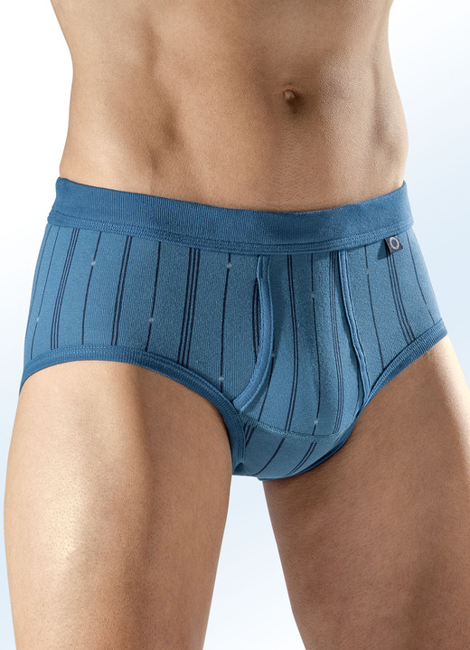 - Pfeilring Dreierpack Slips mit Streifendessin, in Größe 005 bis 014, in Farbe 2X SMARAGD-NAVY, 1X NAVY-HELLGRAU