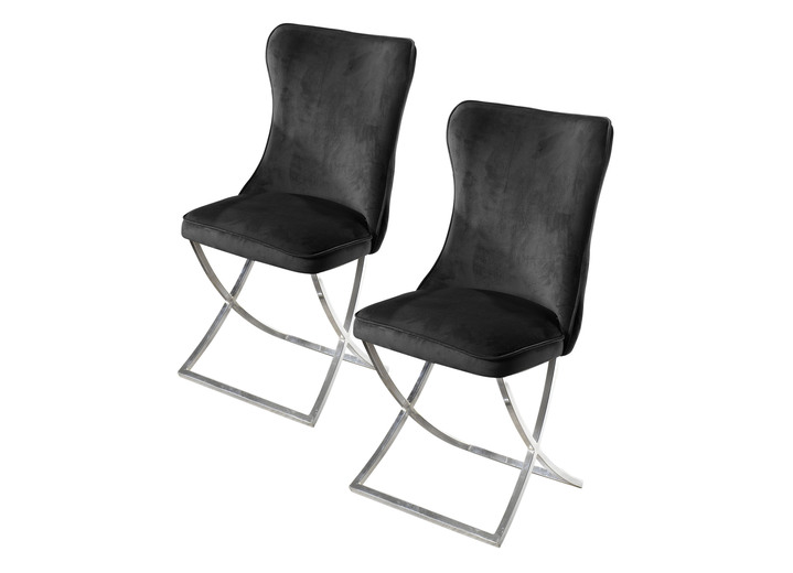 Stühle & Sitzbänke - Trendige Esszimmer-Stühle, 2er-Set, in Farbe SCHWARZ Ansicht 1