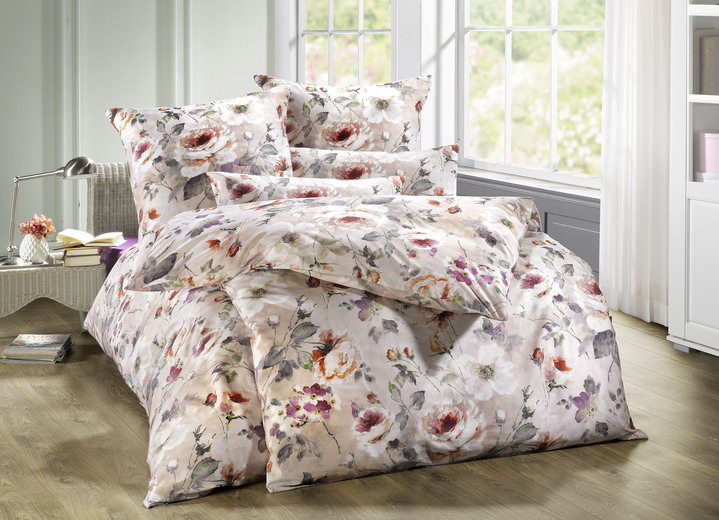 - Estella Bettwäsche-Garnitur aus Mako-Satin, in Größe 114 (80/80 cm + 155/200 cm) bis 121 (Kissenbezug, 40/80 cm), in Farbe ROSÉ