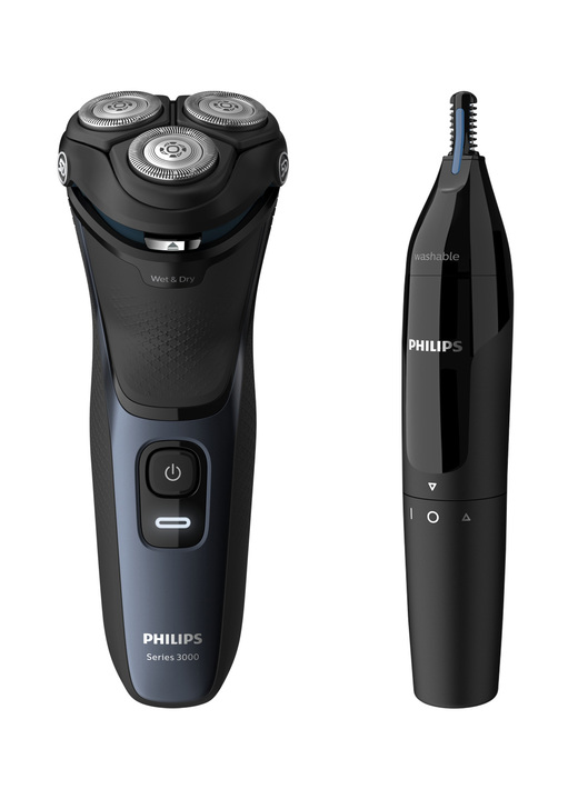 Rasierer & Haarschneider - Philips Shaver Series 3000, in Farbe SCHWARZ/BLAU, in Ausführung Philips S3134/57 Ansicht 1