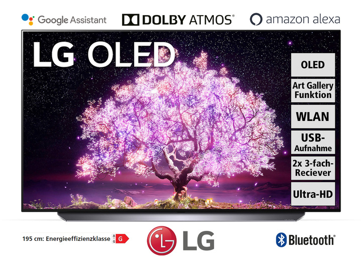 - LG 4K-OLED-Fernseher mit 2 integrierten 3-fach-HD-Receivern, in Farbe SCHWARZ Ansicht 1