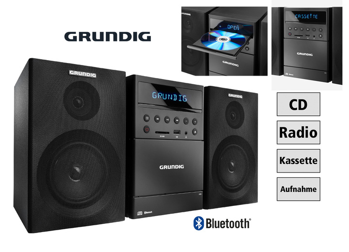 - Grundig MS300 Micro-Stereoanlage, in Farbe SCHWARZ Ansicht 1