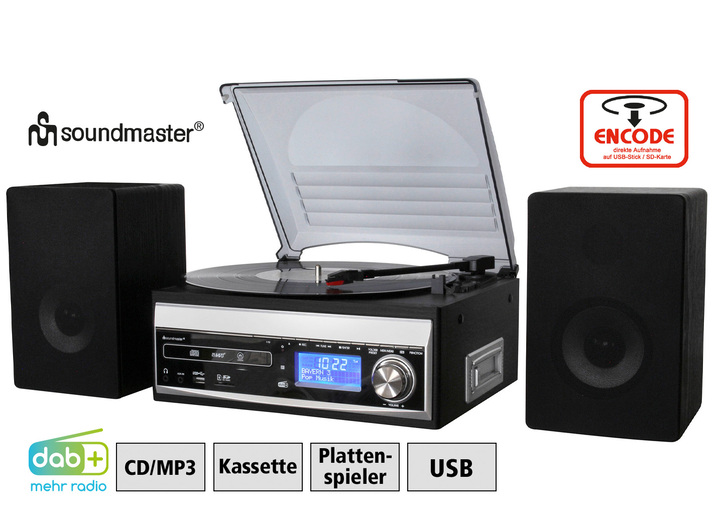 Nostalgiegeräte - Soundmaster MCD1820SW Stereoanlage, in Farbe SCHWARZ Ansicht 1