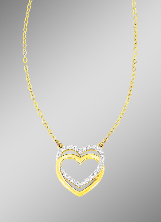 Halsketten - Romantische Halskette mit 25 Diamanten, in Farbe  Ansicht 1