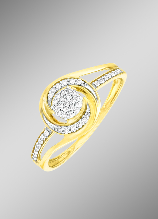 Ringe - Edler Damenring mit Diamanten, in Größe 160 bis 220, in Farbe