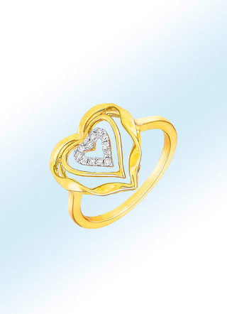 Herz-Damenring mit Diamanten