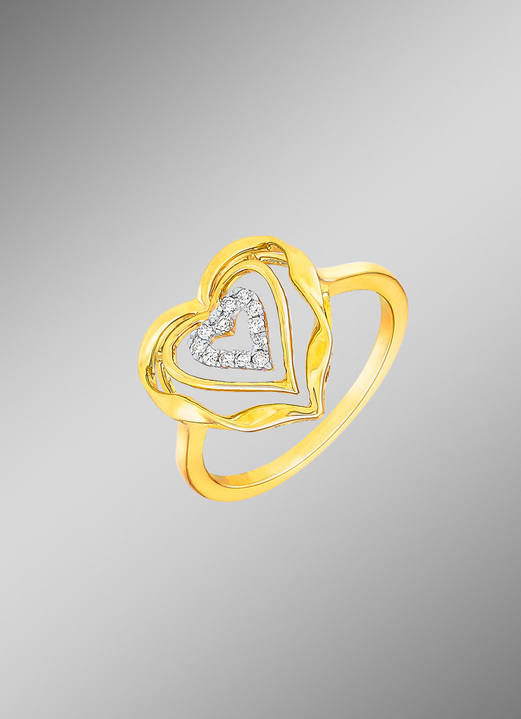Ringe - Herz-Damenring mit Diamanten, in Größe 160 bis 220, in Farbe  Ansicht 1