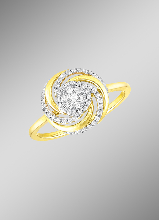 Ringe - Interessanter Damenring mit 7 Brillanten und 49 Diamanten, in Größe 160 bis 220, in Farbe  Ansicht 1
