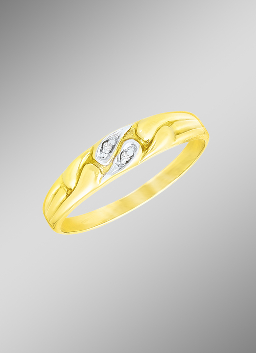 Ringe - Damenring in Bicolor mit Diamant, in Größe 160 bis 220, in Farbe  Ansicht 1