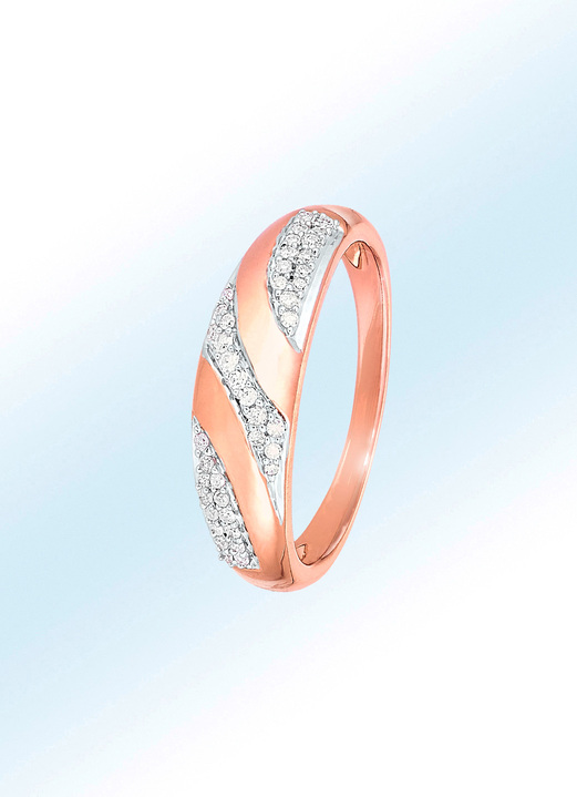 - Damenring in Roségold mit Diamanten, in Größe 160 bis 220, in Farbe