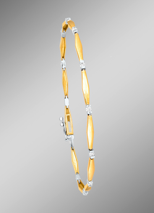 Armbänder - Hochwertiges Armband aus Gold mit Brillanten, in Farbe