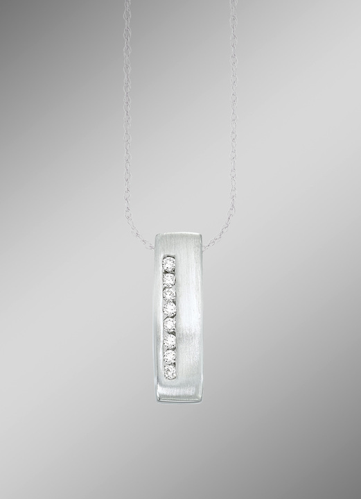 - Schicker Anhänger aus Platin mit Brillanten, in Farbe