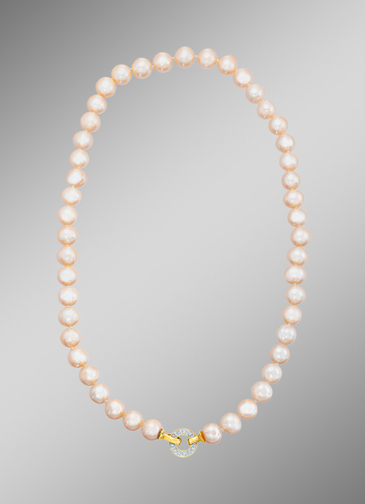 Halsketten - Halskette mit Süßwasser-Zuchtperlen, in Farbe  Ansicht 1