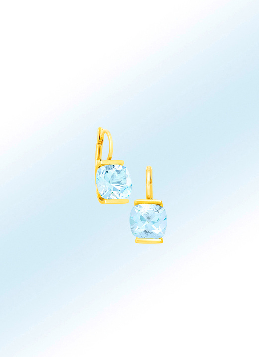 - Klassische Ohrhänger mit Blautopas, in Farbe