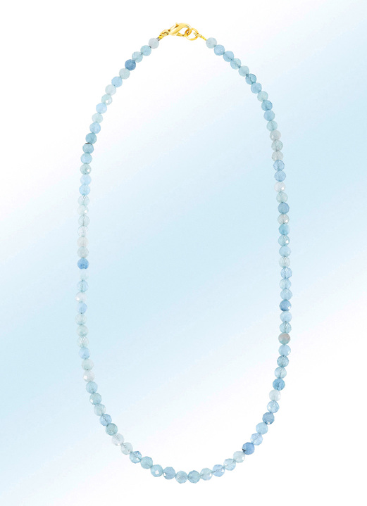 - Halskette mit Aquamarin, in Farbe