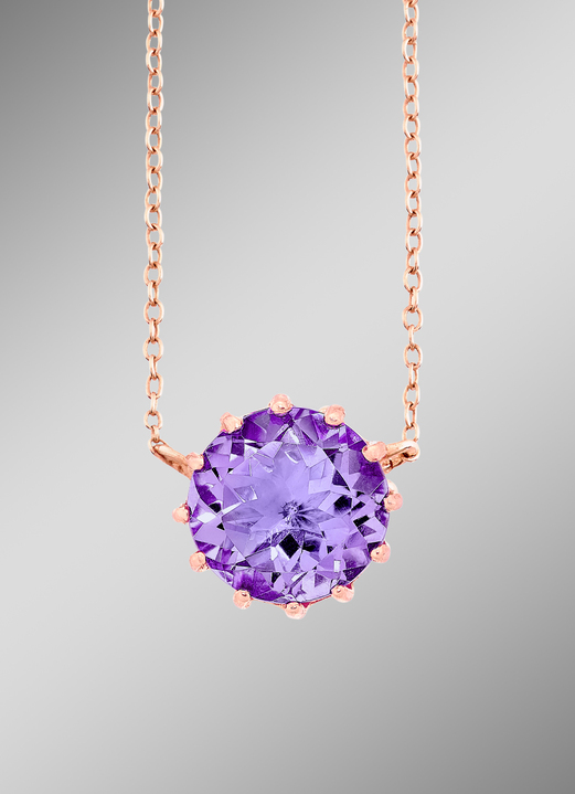- Funkelnde Halskette mit echt Amethyst, in Farbe  Ansicht 1