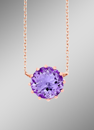 Funkelnde Halskette mit echt Amethyst