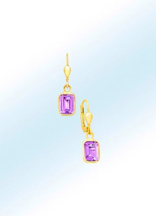 Schicke Ohrringe mit echt Amethyst